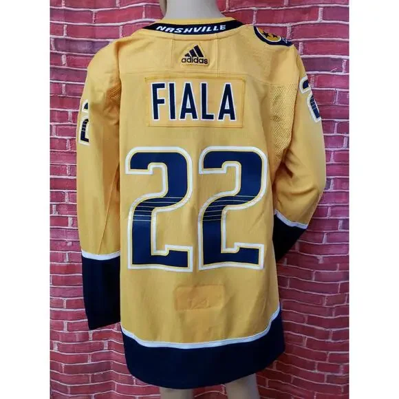 Adidas Shirt Nashville Men's predators Kevin FIALA 22 Mens US 48 YELLOW SHIRT #C